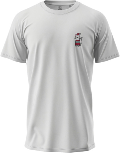 T-shirt Kot w Swetrze i Czapce
