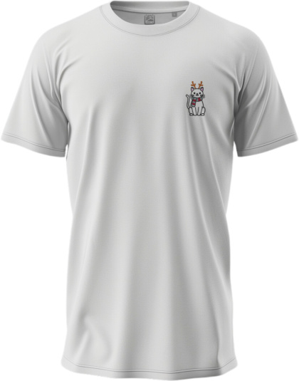 T-shirt Kot z Szalikiem i Rogami