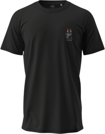 T-shirt Kot z Szalikiem i Rogami