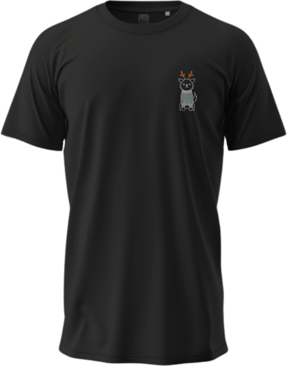 T-shirt Pies z Rogami w Swetrze