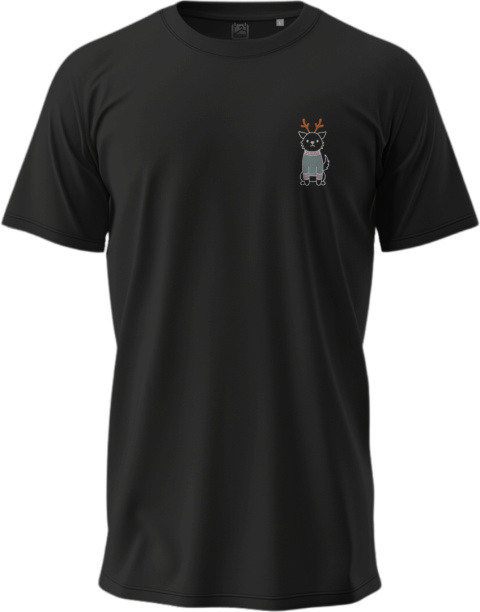T-shirt Pies z Rogami w Swetrze T-shirt Pies z Rogami w Swetrze